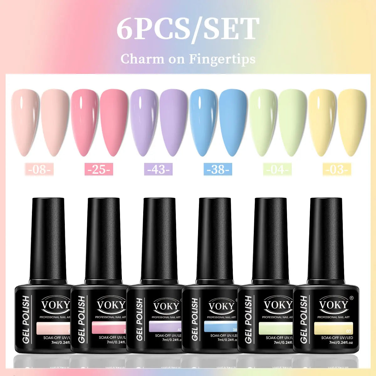 VOKY 6-Piecue Set of Nail Gel, Seasonal Fashionable Nail Gel, The Perfect Gift for Ladies to Give During Festivals