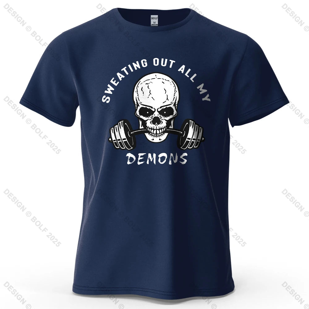 Skull Graphic Oversized Gym T-Shirt