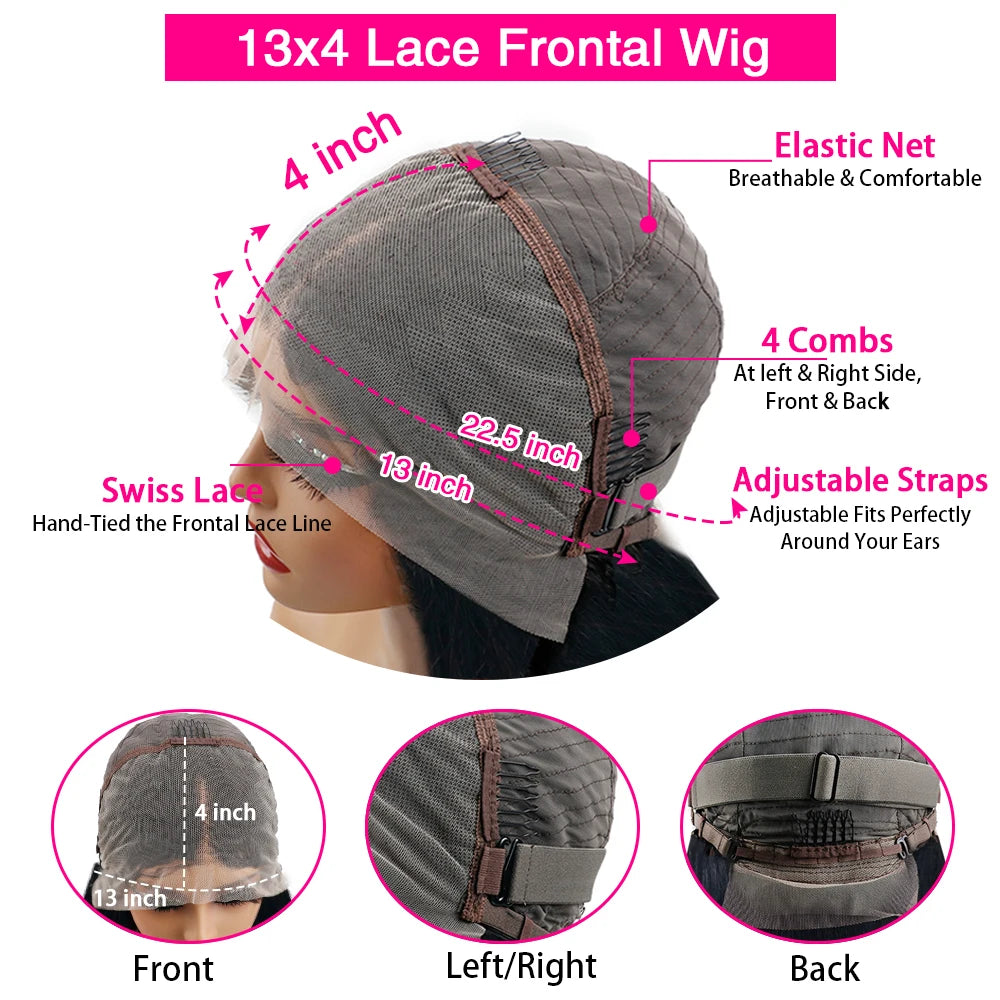 13x6/13x4 HD Lace Front Wig – Chocolate Brown Body Wave Human Hair, 200% Density, up to 46"