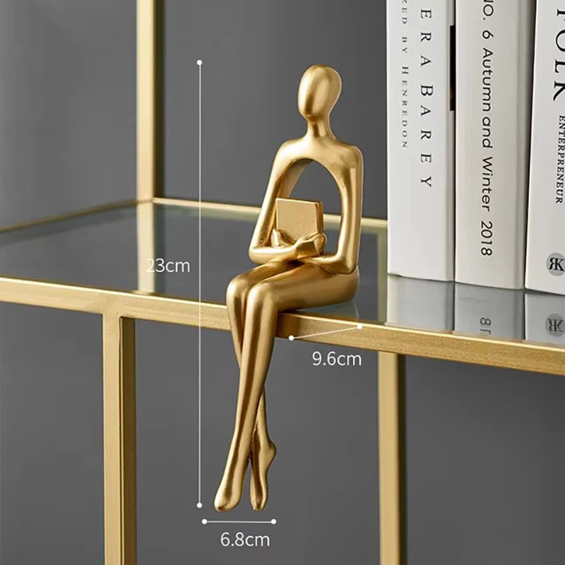 Abstract Golden Resin Figure Ornament