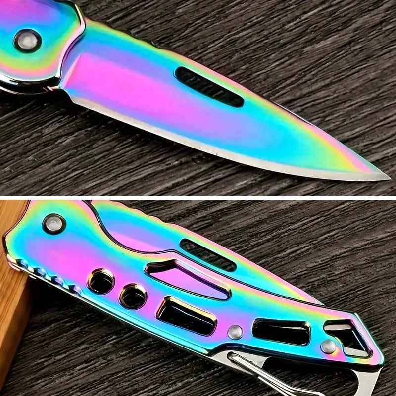 Folding Stainless Steel Fruit Knife - detail view
