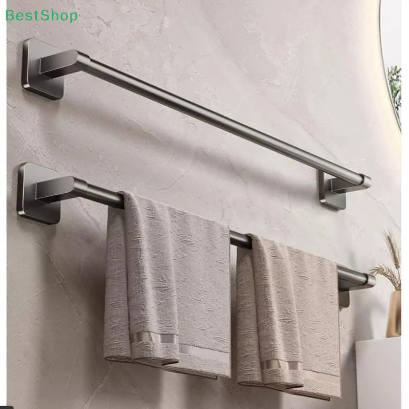 ♥Bathroom Towel Bar/Hook/Towel Rack/Kitchen Rag Rack Wall Mount Shelf Punch Free Bathroom Accessories
