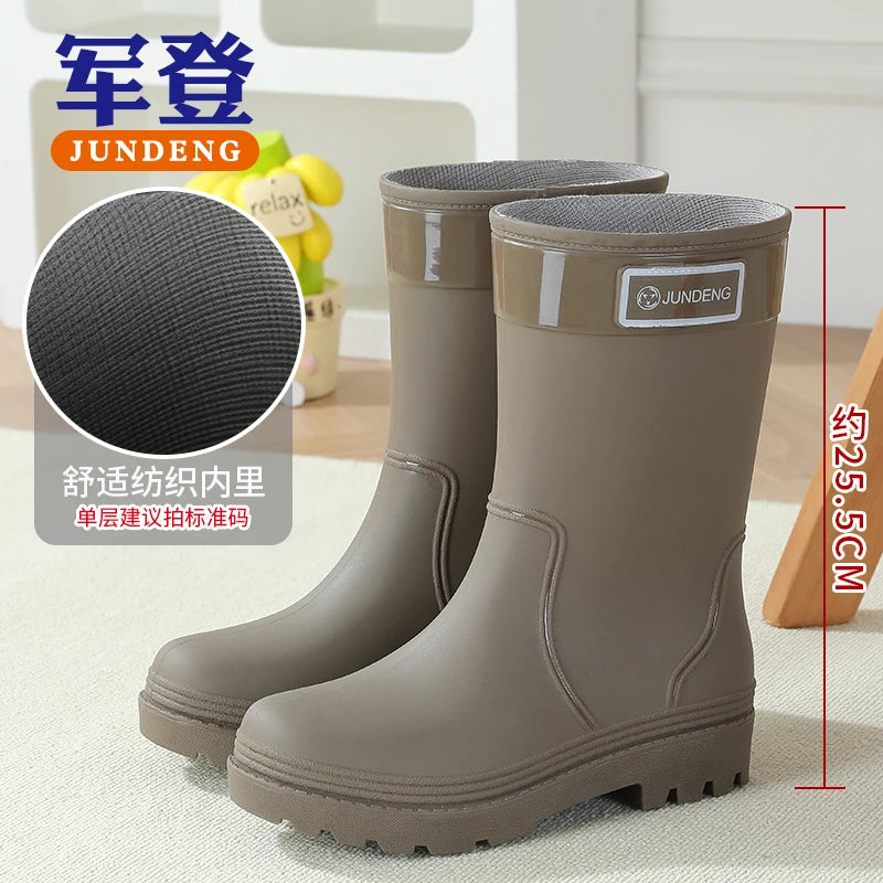 Women's Mid-Calf Waterproof Rain Boots
