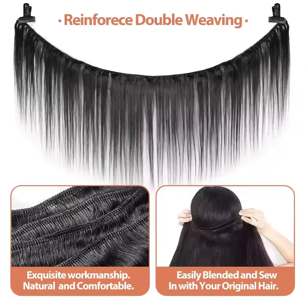 32-Inch Brazilian Straight Human Hair Bundles