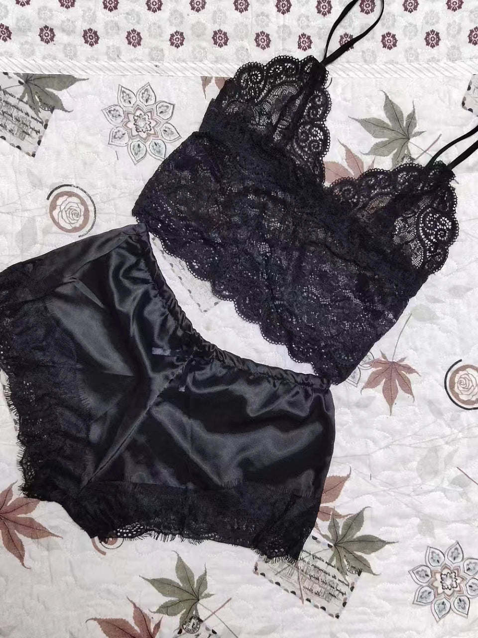 Lace Suspender Pajama Set