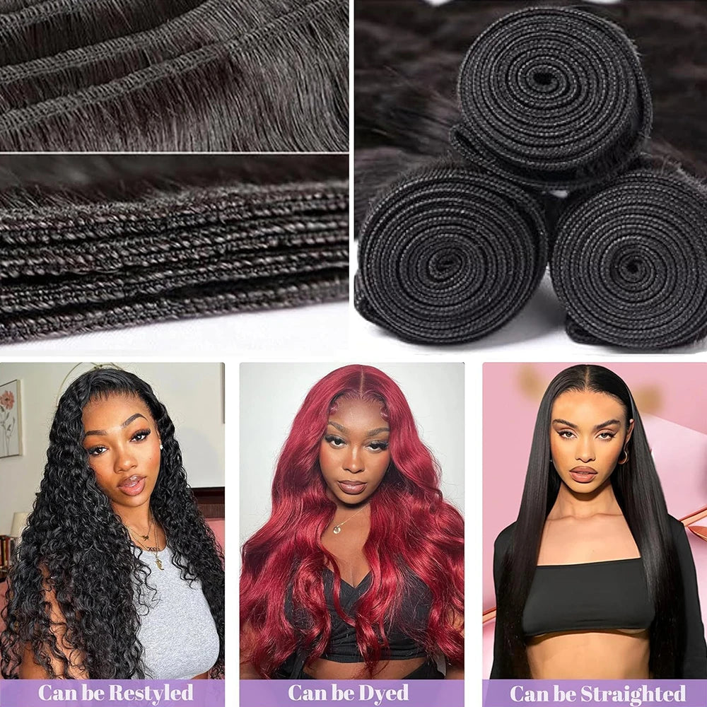 Burmese Raw Curly Deep Wave Human Hair Bundles – Virgin Remy Extensions, up to 30"
