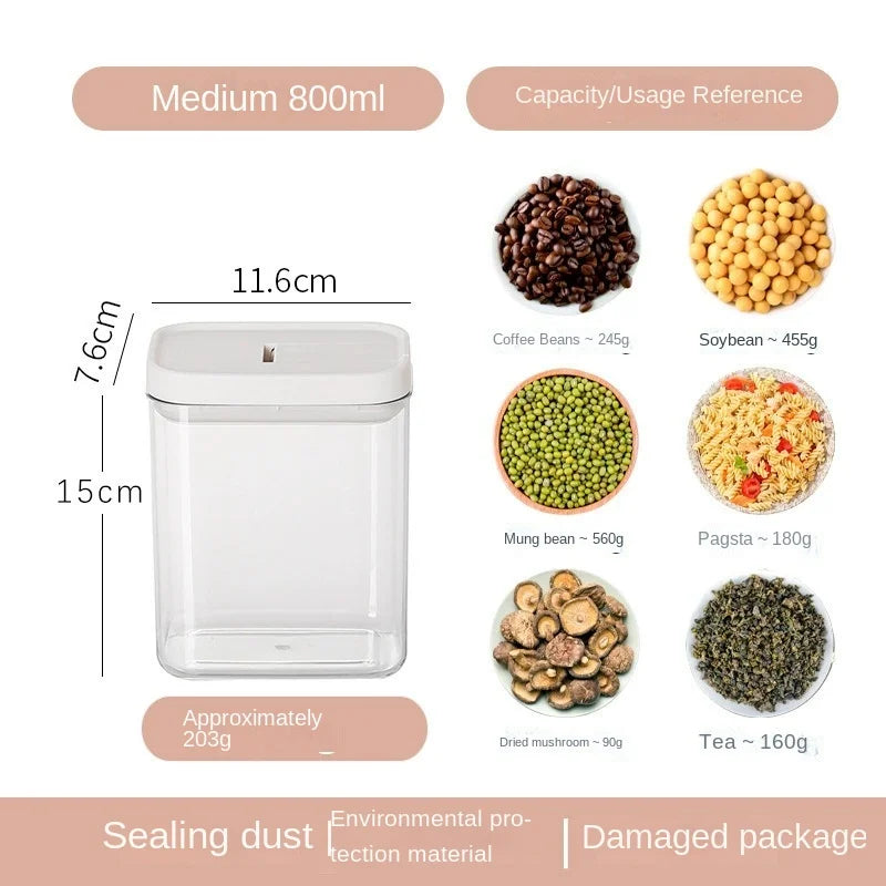 Airtight Kitchen Storage Jars with Scale Lines