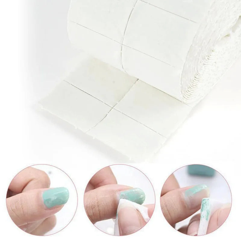 300Pcs Nail Wipe Cotton Pads Nail Manicure Soak Nail Art Cleaning Manicure Tool Polish Remover Cleaner Paper Small Roll