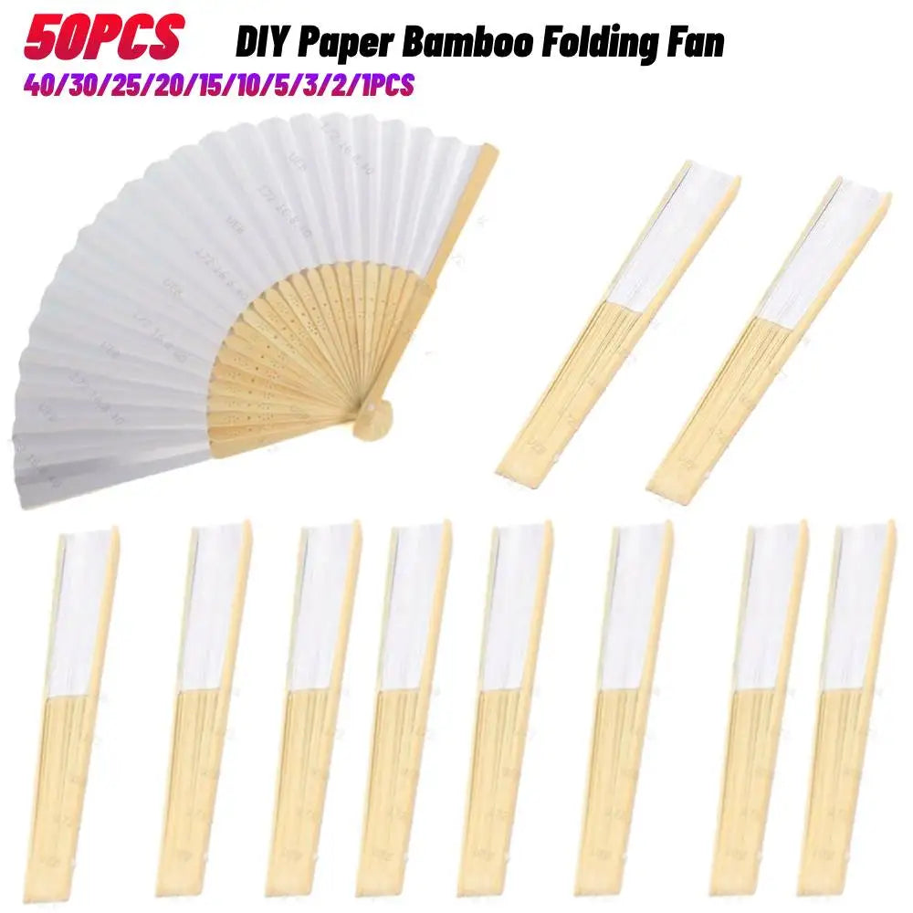 DIY Blank Paper Folding Fans