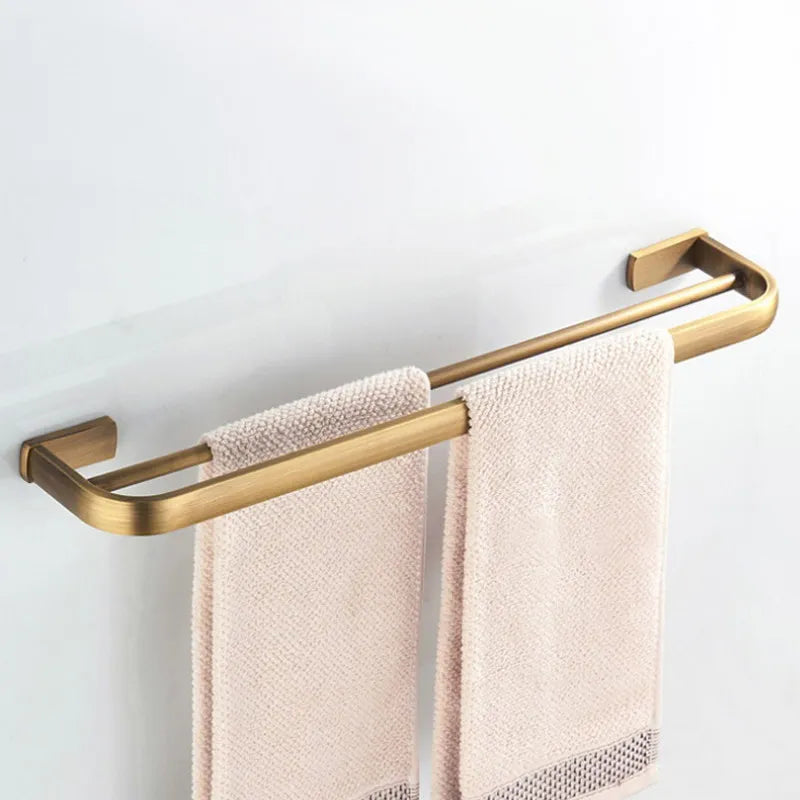 Antique Brass Bathroom Accessories Hardware Set Toilet Paper Roll Holder Bath Towel Rail Ring Wall Mounted Robe Coat Hook