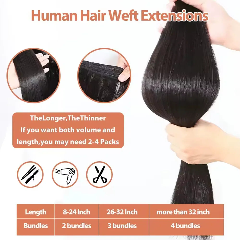 32-Inch Brazilian Straight Human Hair Bundles