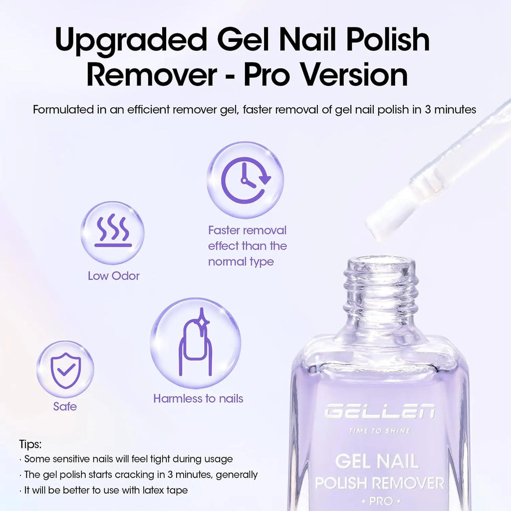 GELLEN Professional Nail Gel Remover Kit Fast Removal No Foil Cuticle Oil Liquid Latex UV Gel Polish Remover Manicure Tools