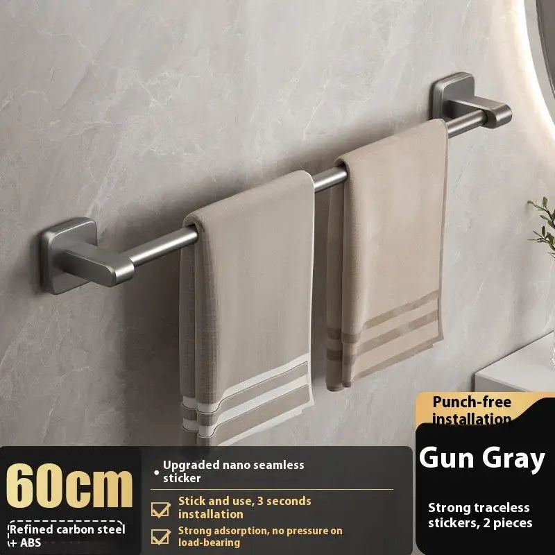 ♥Bathroom Towel Bar/Hook/Towel Rack/Kitchen Rag Rack Wall Mount Shelf Punch Free Bathroom Accessories