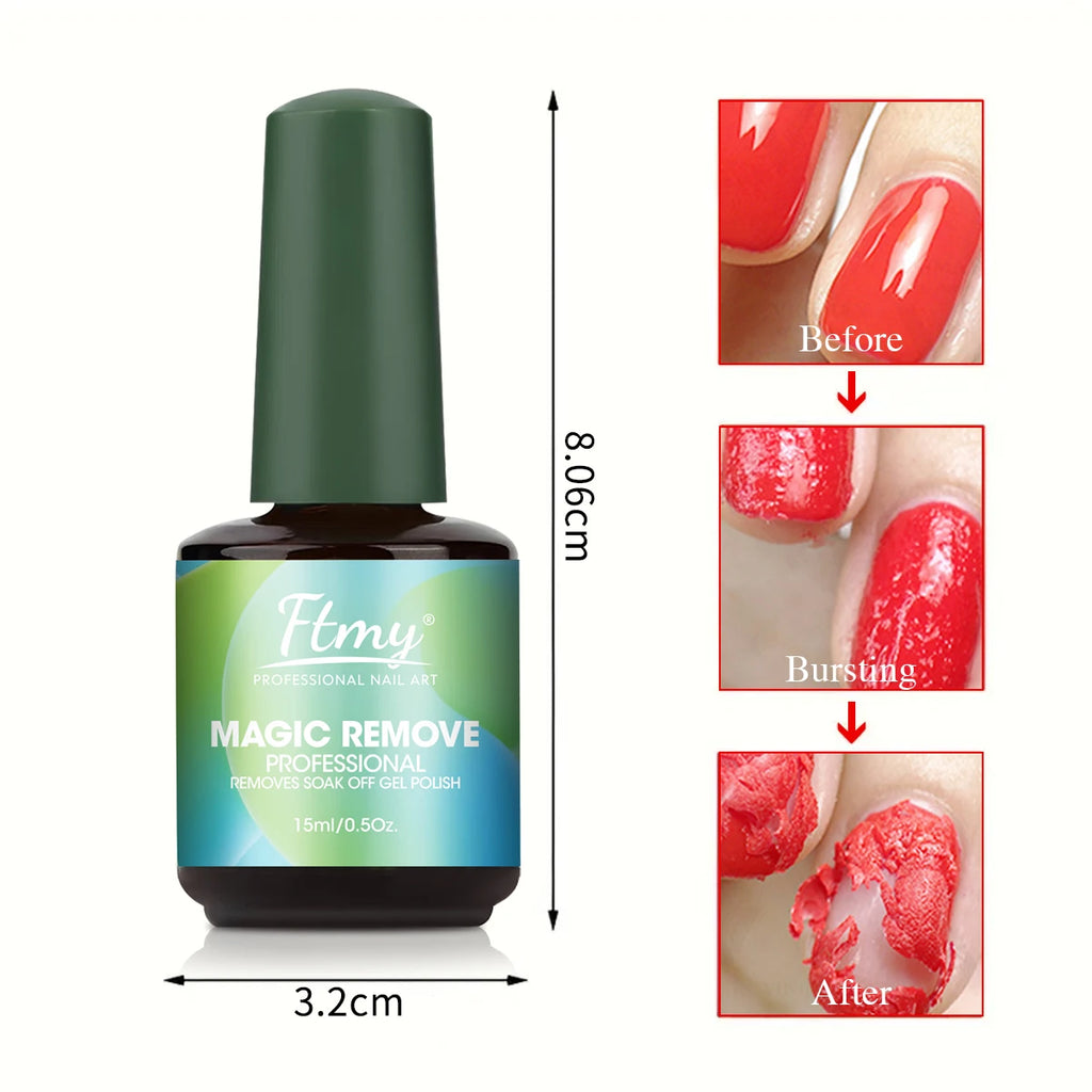 Gel Nail Polish Remover, 2-3 Min Quickly Remover Nail Polish, No Harm To Skin, No Irritating Odor, No Need For Foil, Soaking Or
