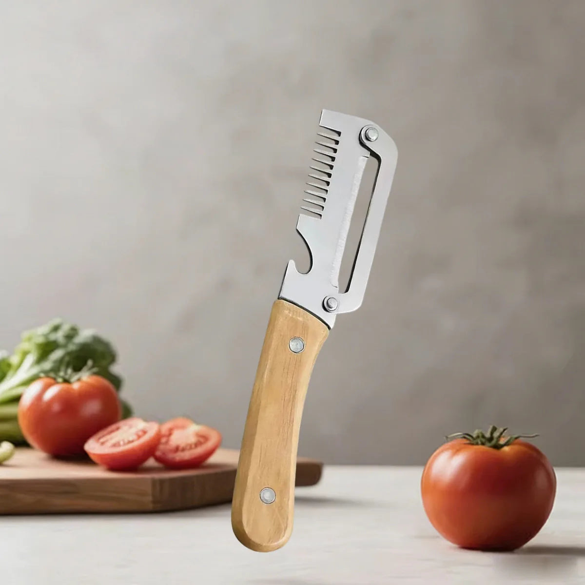 Wooden Handle Vegetable Peeler