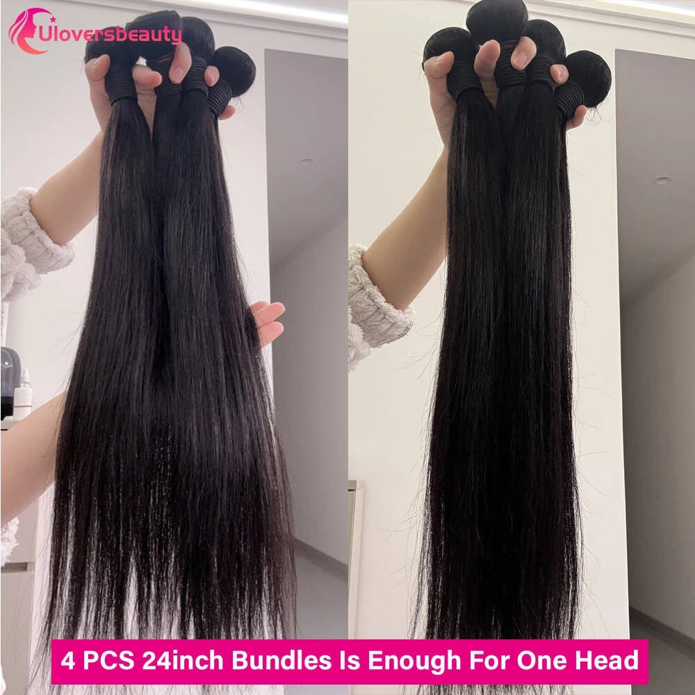 18-24 Inch Raw Straight Human Hair Bundles - alternate view