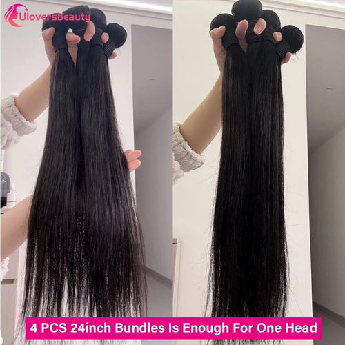 18-24 Inch Raw Straight Human Hair Bundles - alternate view