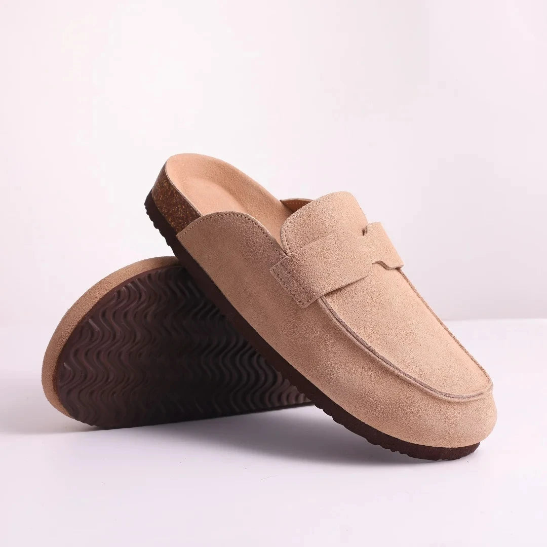Cork Suede Mules Slippers