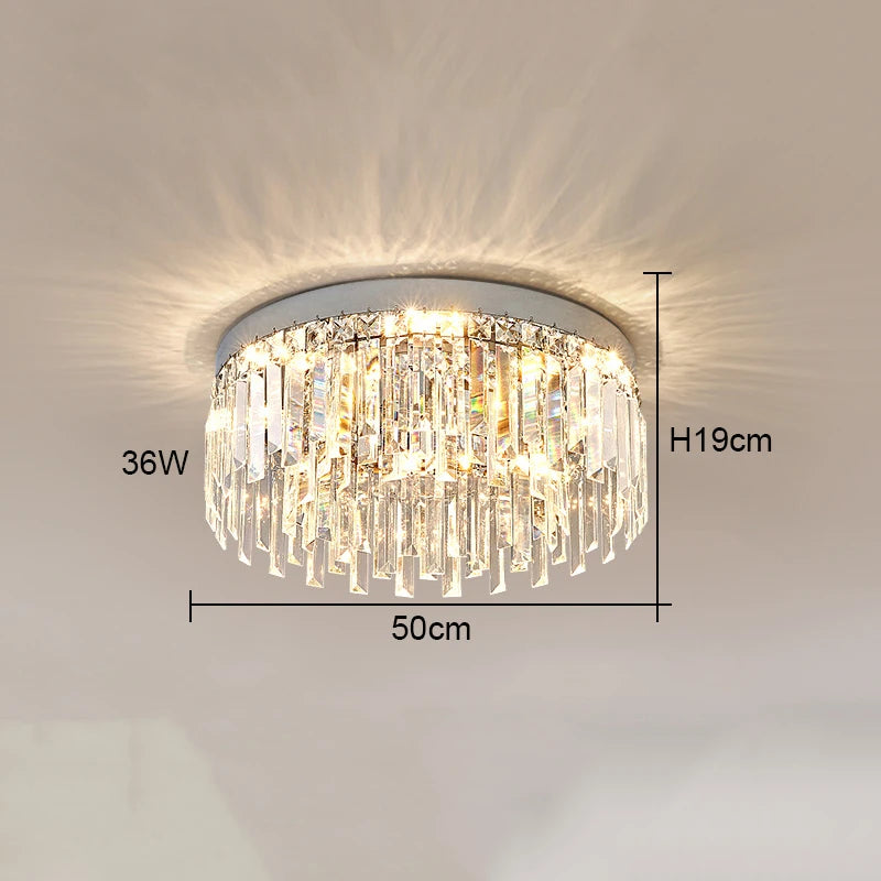 Round Crystal Ceiling Lamp