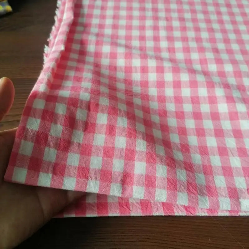 Washed Cotton Plaid Fabric by the Meter