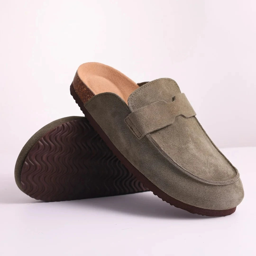 Cork Suede Mules Slippers
