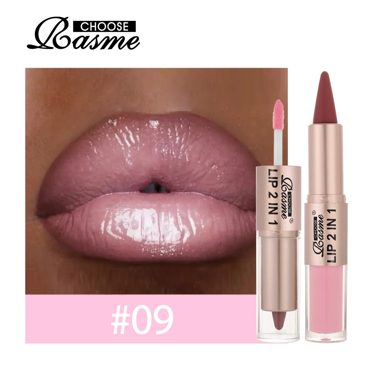 2-in-1 Tapered Gradient Lipliner Pen — Matte Lip Liner & Mirror Glass Lip Gloss Waterproof Lip Contour