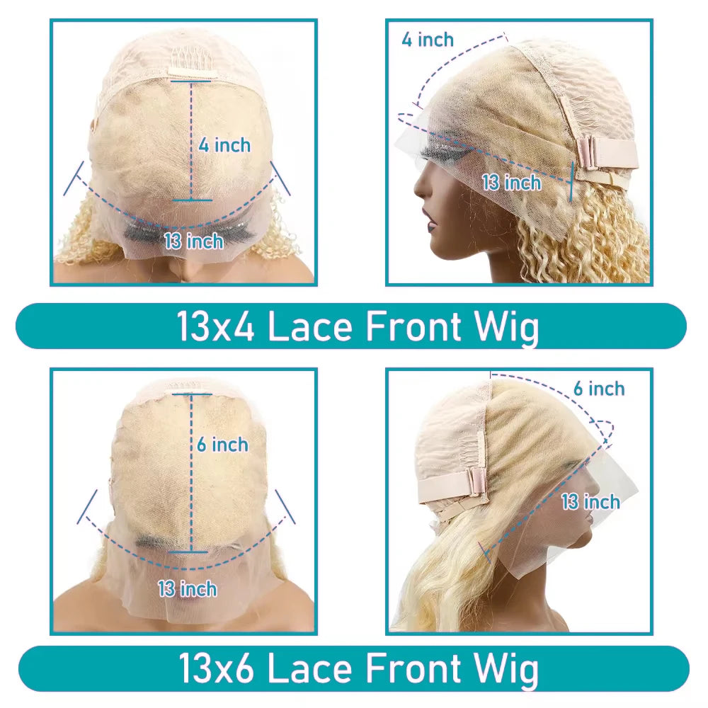 13x6/13x4 HD Lace Front Wig – Human Hair Body Wave, Blonde #613, 220% Density with Baby Hair