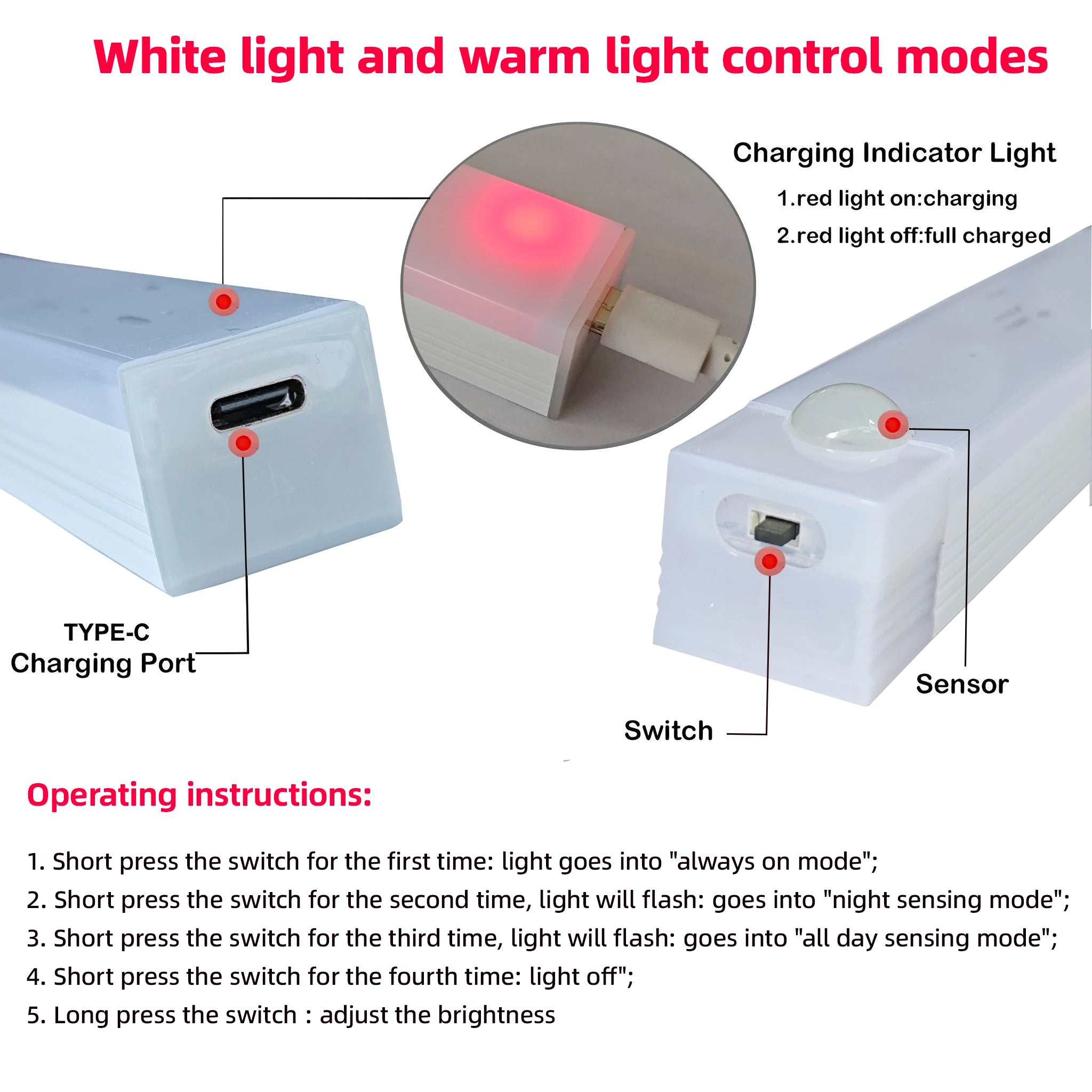 Motion Sensor Wireless LED Bar Light