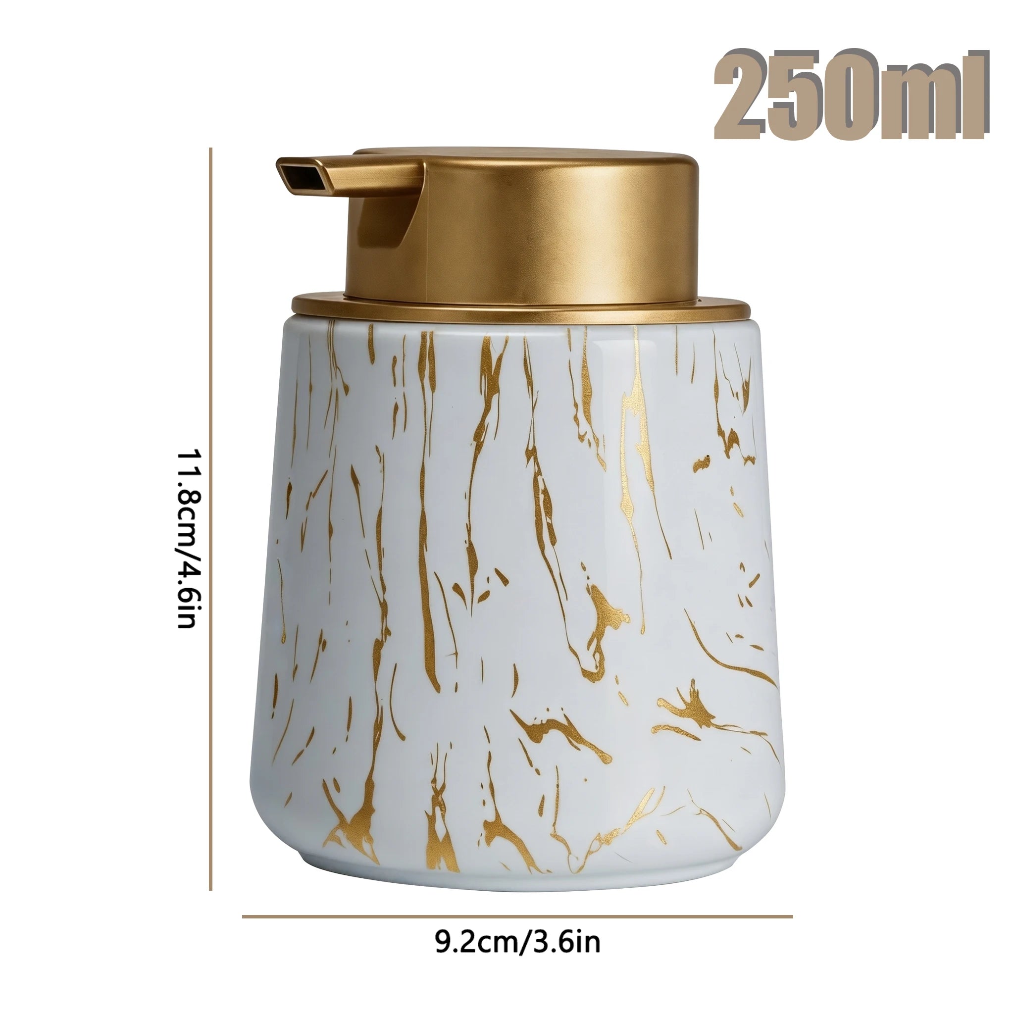 Bathroom Accessories Set - Foam Soap Dispenser with Gold Pump& Toothbrush Holder, Modern Vanity Organizer for Bathroom Kitchen