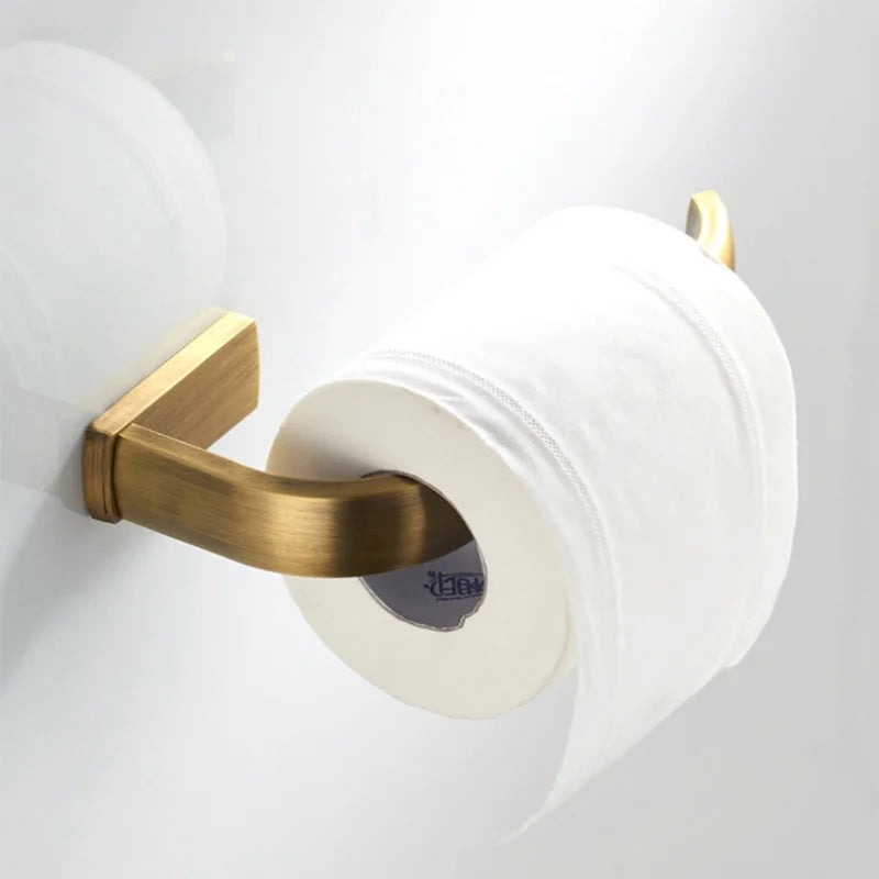 Antique Brass Bathroom Accessories Hardware Set Toilet Paper Roll Holder Bath Towel Rail Ring Wall Mounted Robe Coat Hook