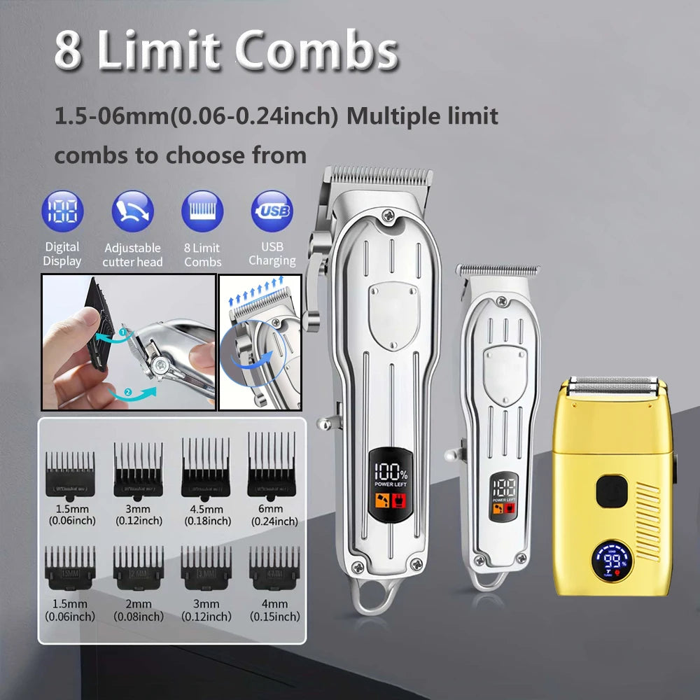 Rechargeable Hair Clipper & Trimmer Kit