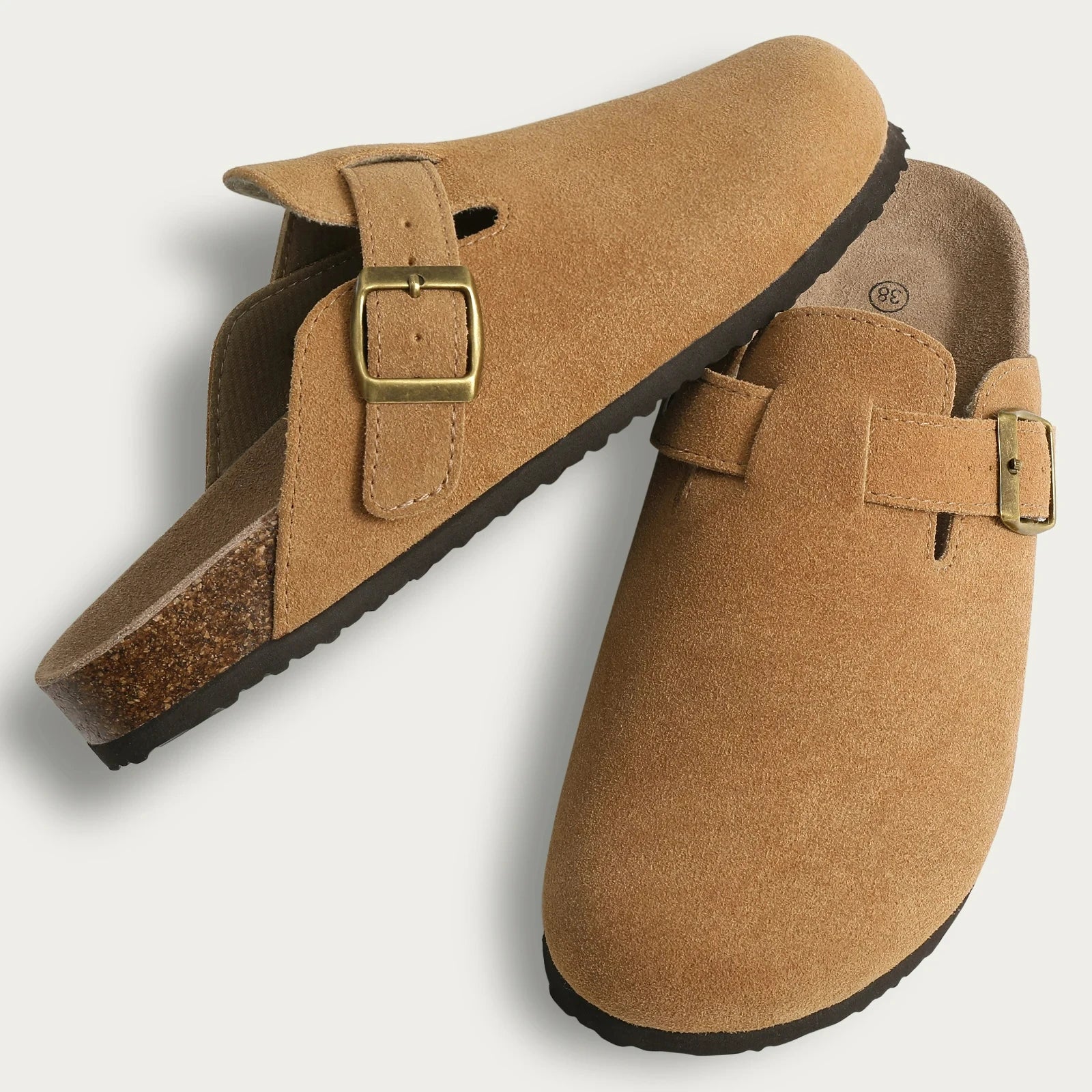 Cork Suede Mules Slippers