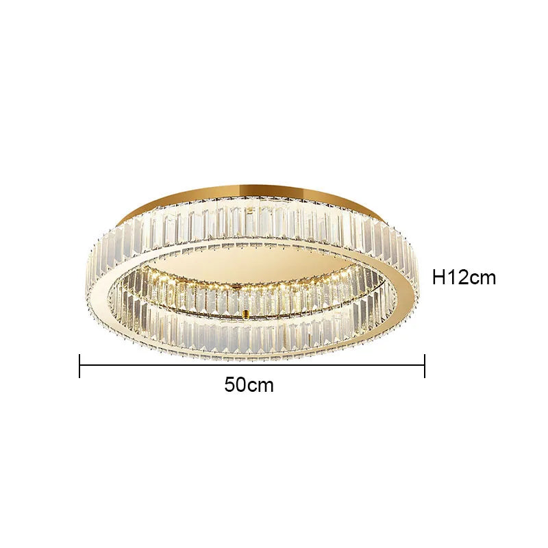 Round Crystal Ceiling Lamp, Luxury
