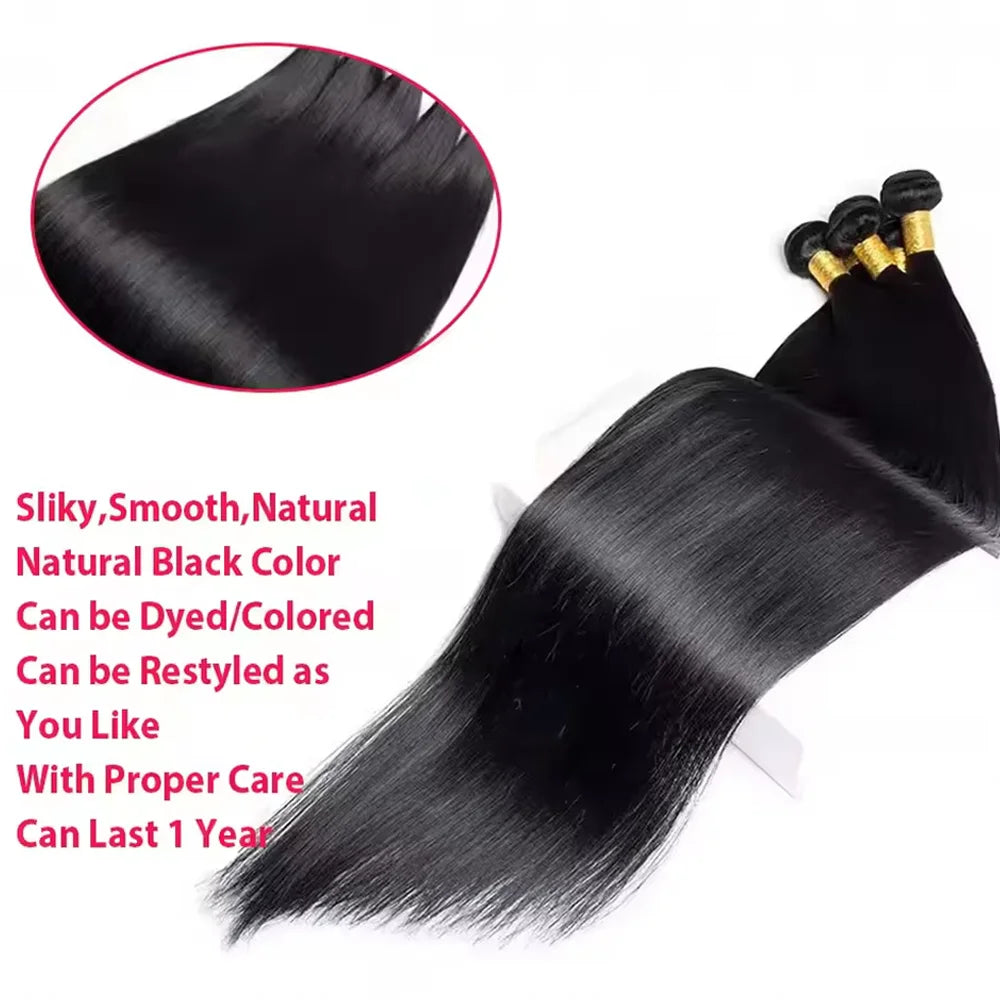 32-Inch Brazilian Straight Human Hair Bundles