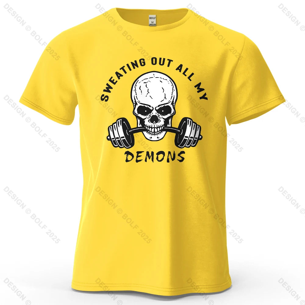 Skull Graphic Oversized Gym T-Shirt