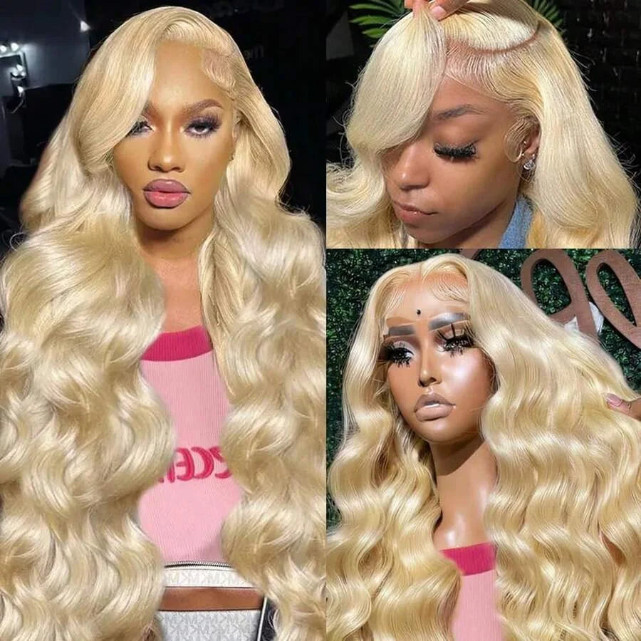 13x6/13x4 HD Lace Frontal Wig – Honey Blonde #613 Body Wave Human Hair, 250% Density, up to 46"
