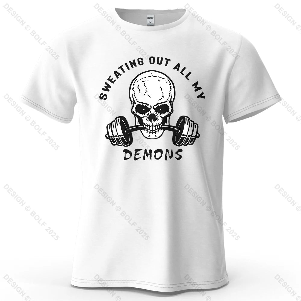 Skull Graphic Oversized Gym T-Shirt