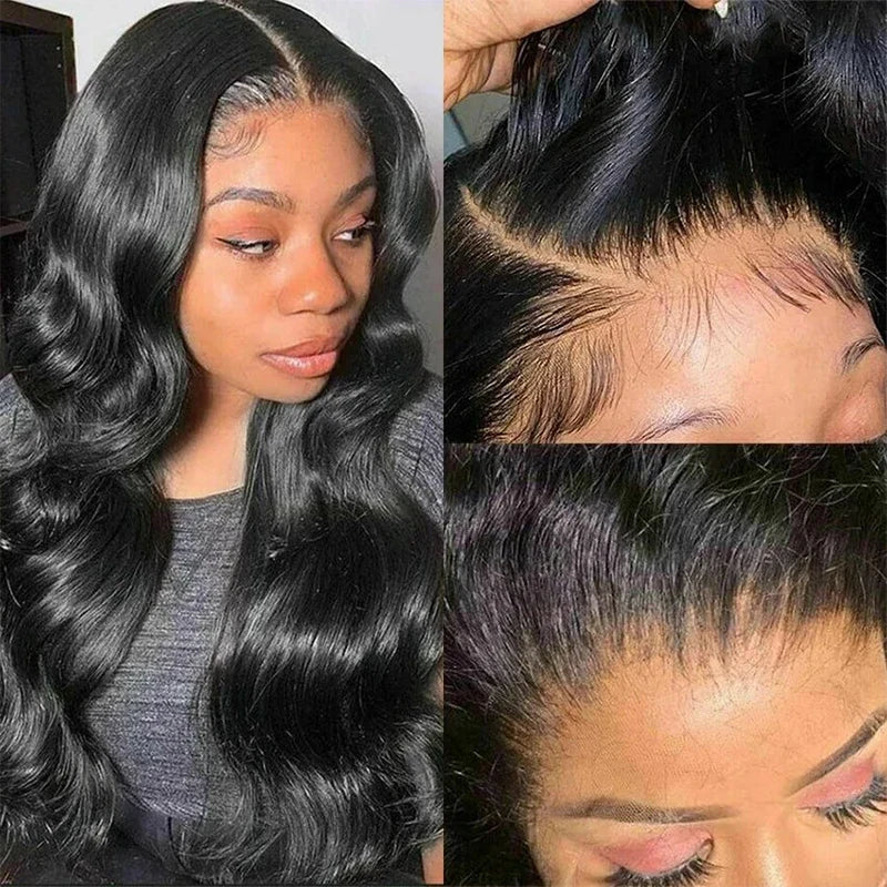 HD Lace Front Wig, Body Wave Brazilian Human Hair - detail view