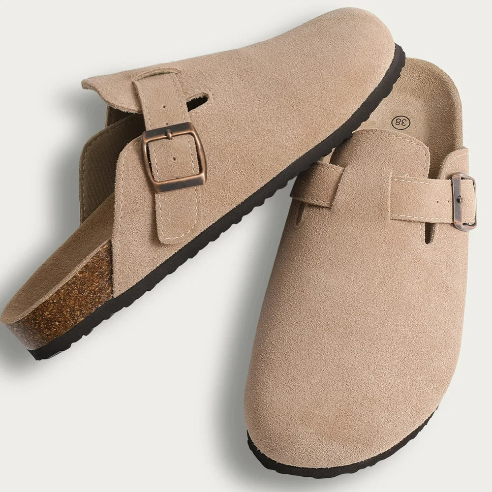 Cork Suede Mules Slippers