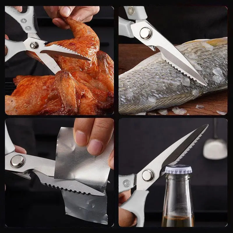 Kitchen Stainless Steel Kitchen Scissors - Suitable For Home Use For Cutting Chicken Bones Meat And Fish - Large Scissors