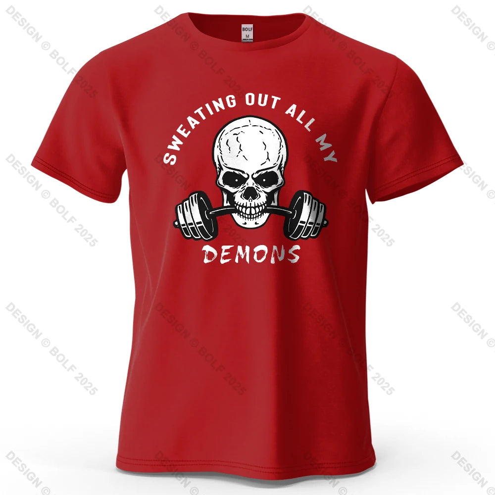 Skull Graphic Oversized Gym T-Shirt