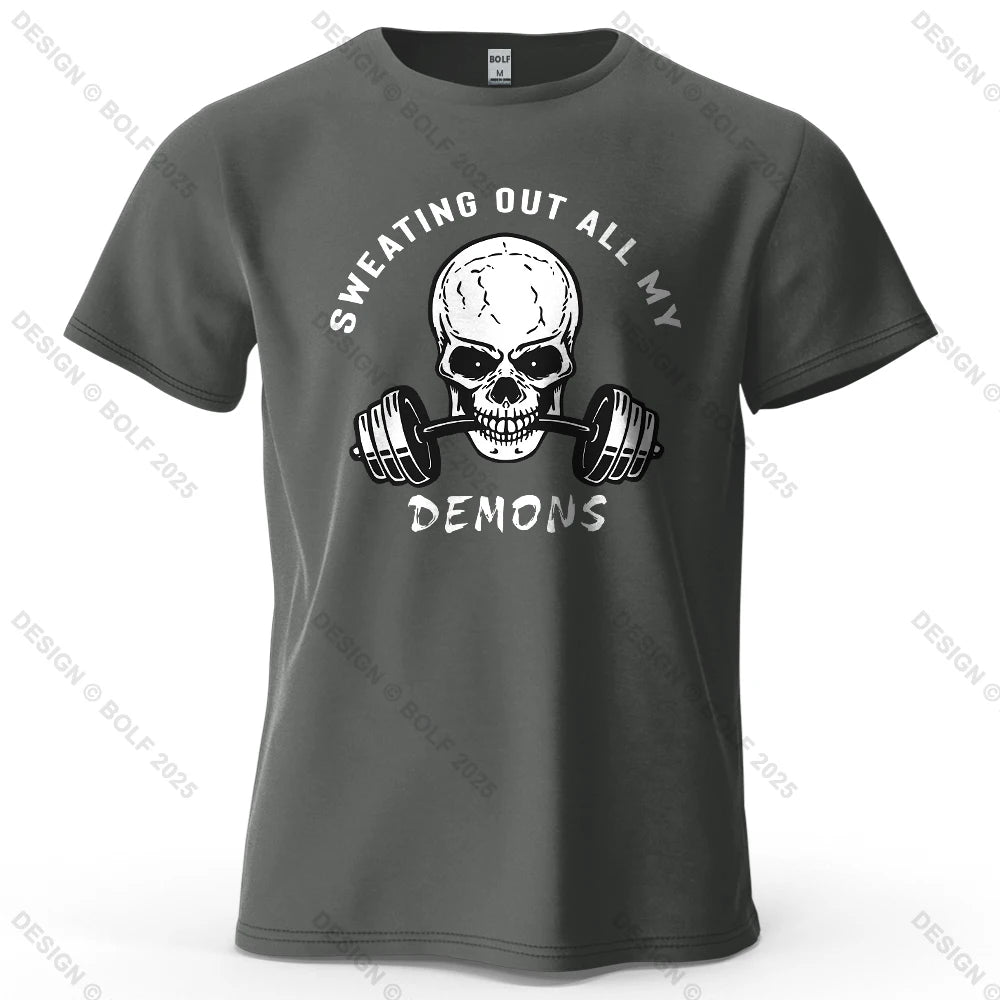 Skull Graphic Oversized Gym T-Shirt