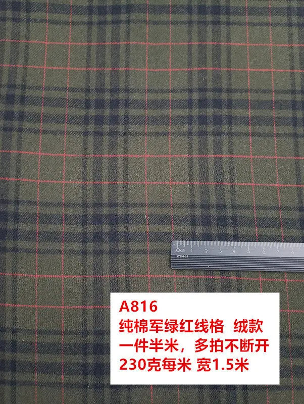 Cotton Twill Plaid Fabric by the Meter