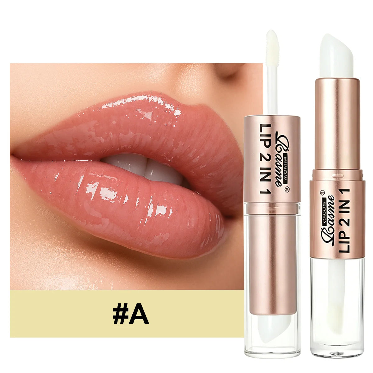 2-in-1 Tapered Gradient Lipliner Pen — Matte Lip Liner & Mirror Glass Lip Gloss Waterproof Lip Contour