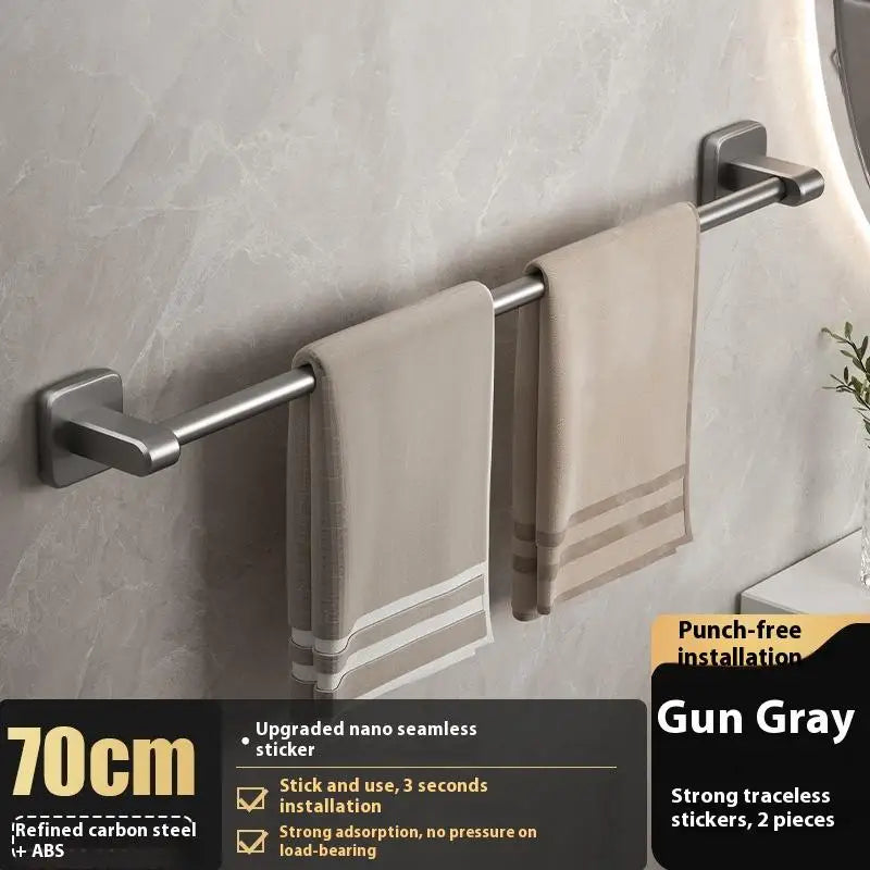 ♥Bathroom Towel Bar/Hook/Towel Rack/Kitchen Rag Rack Wall Mount Shelf Punch Free Bathroom Accessories