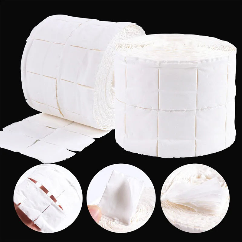 300Pcs Nail Wipe Cotton Pads Nail Manicure Soak Nail Art Cleaning Manicure Tool Polish Remover Cleaner Paper Small Roll
