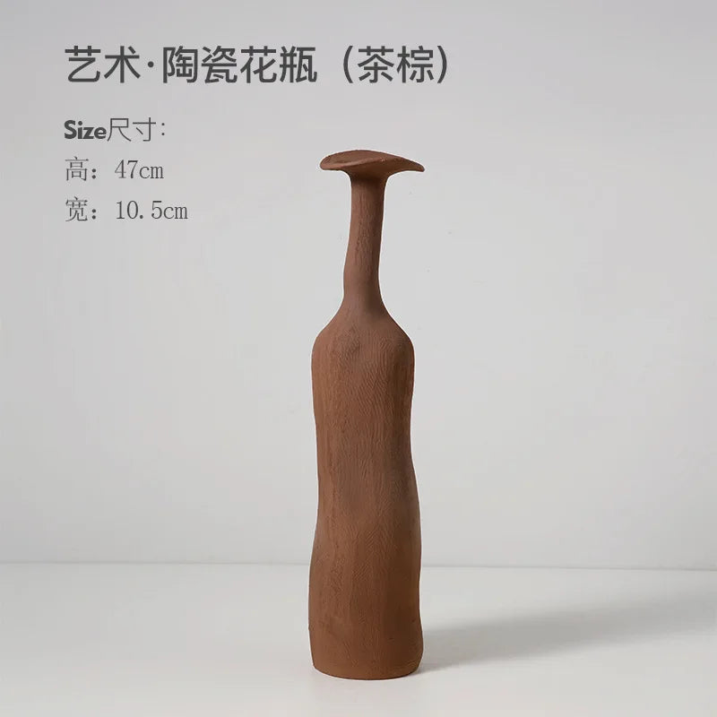 White Ceramic Narrow-Mouth Vase
