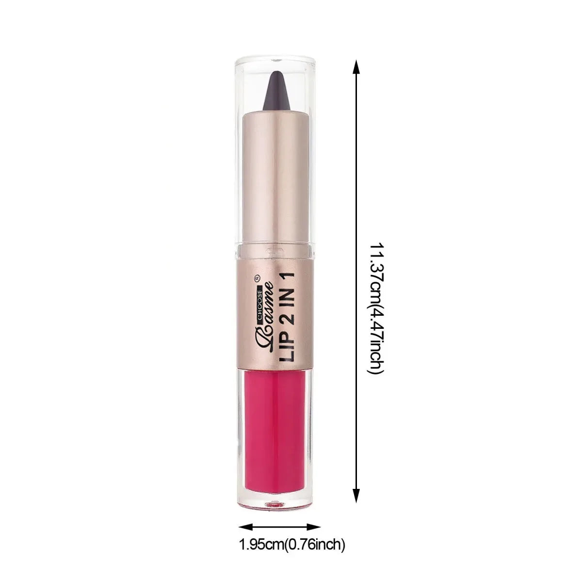 2-in-1 Tapered Gradient Lipliner Pen — Matte Lip Liner & Mirror Glass Lip Gloss Waterproof Lip Contour