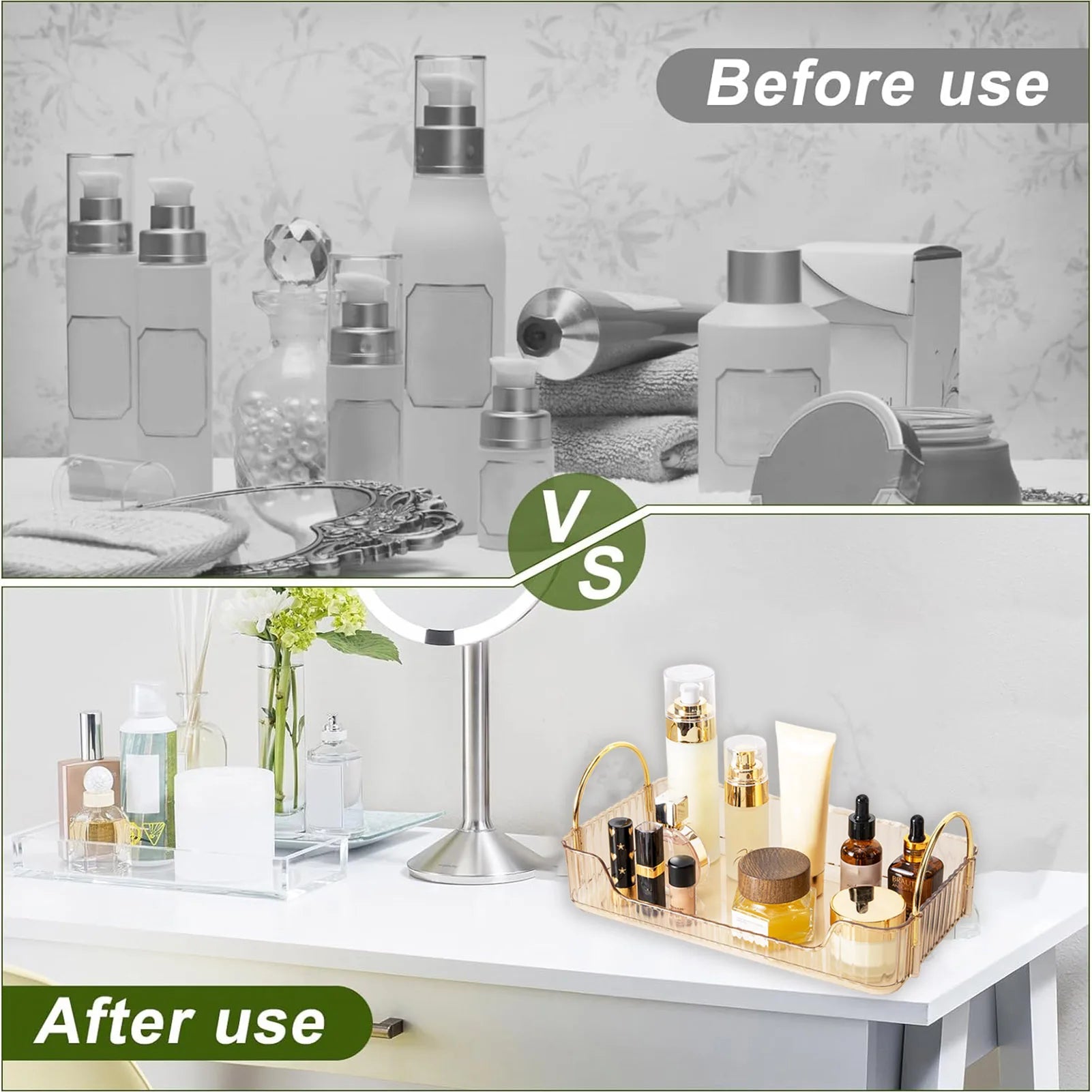Bathroom Organizer Rack Light Luxury Acrylic Storage Holder For Jewelry Cosmetic Makeup Skincare Hair Accessory Home Storage Box