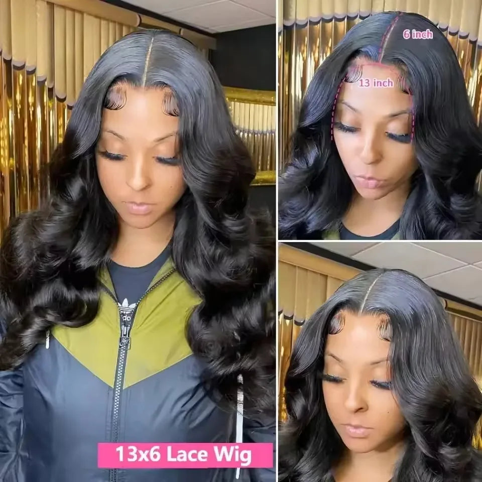 13x4/13x6 HD Body Wave Lace Frontal Wig – Brazilian Human Hair, up to 40"